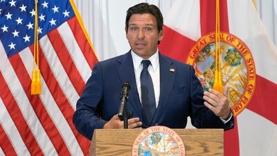 Florida Governor Ron DeSantis gestures during a news conference Tuesday, Aug. 12, 2025, in Tampa, Fla. (AP Photo/Chris O'Meara) (AP) Florida Governor Ron DeSantis gestures during a news conference Tuesday, Aug. 12, 2025, in Tampa, Fla. (AP Photo/Chris O'Meara) (AP)