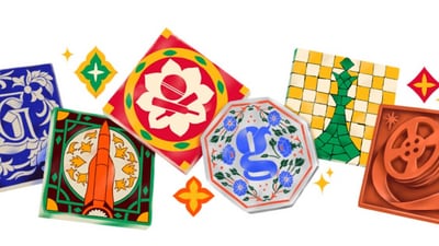 The Doodle artwork for Independence Day 2025 presents a lasting artistic portrayal of India through traditional tile designs. (Google Doodle) The Doodle artwork for Independence Day 2025 presents a lasting artistic portrayal of India through traditional tile designs. (Google Doodle)