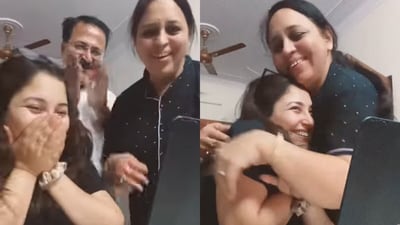 Purva Parwani captured her family’s heartwarming reaction to her admission into Harvard. (@purvainawrap/Instagram) Purva Parwani captured her family’s heartwarming reaction to her admission into Harvard. (@purvainawrap/Instagram)
