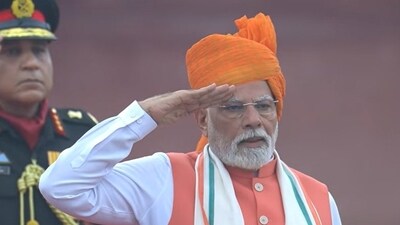 PM Modi during the Independence Day celebration at Red Fort PM Modi during the Independence Day celebration at Red Fort
