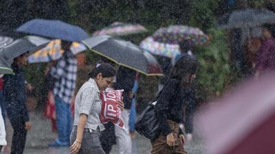 Mumbai, India - August 15, 2025: People going through the rain at Bandra in Mumbai, India, on Friday, August 15, 2025. (Photo by Satish Bate/ Hindustan Times) (Hindustan Times)