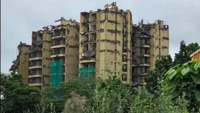 NBCC Green View condominium in Gurugram Sector 37 D on Thursday. It is currently vacant. (Parveen Kumar/HT Photo) NBCC Green View condominium in Gurugram Sector 37 D on Thursday. It is currently vacant. (Parveen Kumar/HT Photo)
