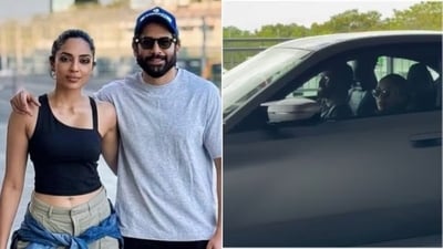 Sobhita Dhulipala and Naga Chaitanya looked happy when they were spotted at the airport.