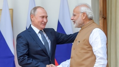 Prime Minister Narendra Modi shakes hands with Russian President Vladimir Putin. (PTI) Prime Minister Narendra Modi shakes hands with Russian President Vladimir Putin. (PTI)