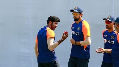 Jasprit Bumrah (L) training with Ishant Sharma (c) and Hardik Pandya (PTI) Jasprit Bumrah (L) training with Ishant Sharma (c) and Hardik Pandya (PTI)