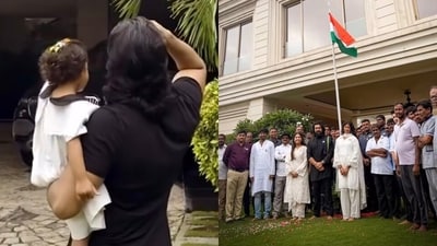 Ram Charan posted a video with Klin Kaara on Independence Day. Ram Charan posted a video with Klin Kaara on Independence Day.
