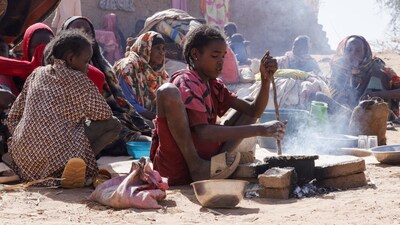 Displaced people in Darfur, Sudan, earlier this year.