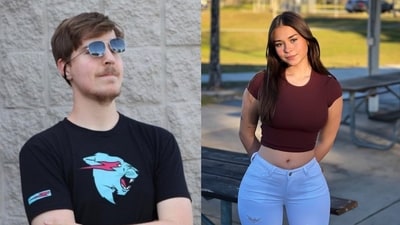 Adin Ross, MrBeast, & xQc are all seen on screen, when the YouTuber spoke to Sophie Rain (X/@MrBeast and X/@sophieraiin)