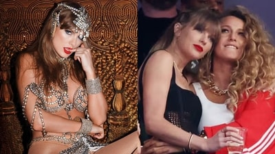 Taylor Swift's new album cover for Life of a Showgirl; Taylor Swift and Blake Lively Taylor Swift's new album cover for Life of a Showgirl; Taylor Swift and Blake Lively