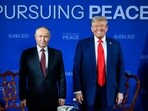 Russian President Vladimir Putin meets US President Donald Trump, in Alaska on Saturday. 
