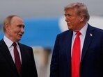 President Donald Trump talks with Russia's President Vladimir Putin Friday, Aug. 15, 2025, at Joint Base Elmendorf-Richardson, Alaska. President Donald Trump talks with Russia's President Vladimir Putin Friday, Aug. 15, 2025, at Joint Base Elmendorf-Richardson, Alaska.