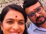 Rohini Khadse with husband Pranjal Khewalkar. (Credit: X) Rohini Khadse with husband Pranjal Khewalkar. (Credit: X)