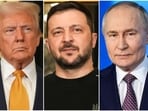 US President Donald Trump, Ukraine's President Volodymyr Zelensky and Russian President Vladimir Putin.