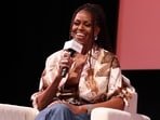 Former First Lady Michelle Obama comments on the intense rivalry between Caitlin Clark and Angel Reese (Photo by Arturo Holmes / GETTY IMAGES NORTH AMERICA / Getty Images via AFP)
