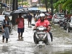 Visuals showed severe waterlogging in Navi Mumbai and adjoining areas. 