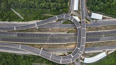 An aerial view of a national highway project ahead of its inauguration by Prime Minister Narendra Modi. (@narendramodi) An aerial view of a national highway project ahead of its inauguration by Prime Minister Narendra Modi. (@narendramodi)