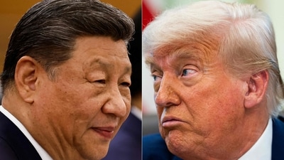 Trump stated that Xi Jinping assured him China would not invade Taiwan during his presidency. (Photo by TINGSHU WANG and Allison ROBBERT / various sources / AFP) (AFP) Trump stated that Xi Jinping assured him China would not invade Taiwan during his presidency. (Photo by TINGSHU WANG and Allison ROBBERT / various sources / AFP) (AFP)
