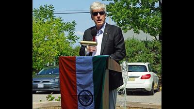 Canada’s Minister of Energy and Natural Resources Tim Hodgson at the Independence Day celebration, on Friday. (Vedic Cultural Center) Canada’s Minister of Energy and Natural Resources Tim Hodgson at the Independence Day celebration, on Friday. (Vedic Cultural Center)