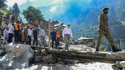Jammu and Kashmir chief minister Omar Abdullah during his visit to Chisoti village in Kishtwar district on Saturday after a flash flood triggered by cloudburst led to damage and devastation. (PTI Photo) Jammu and Kashmir chief minister Omar Abdullah during his visit to Chisoti village in Kishtwar district on Saturday after a flash flood triggered by cloudburst led to damage and devastation. (PTI Photo)
