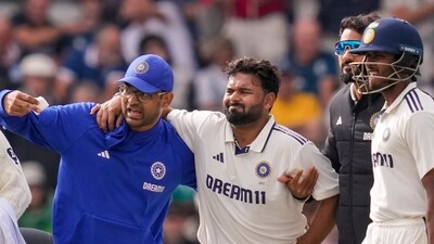 Rishabh Pant sustained a foot fracture during the Manchester Test. (PTI) Rishabh Pant sustained a foot fracture during the Manchester Test. (PTI)