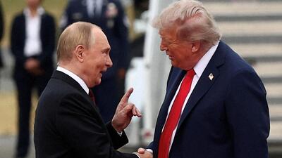 US President Donald Trump shakes hand with Russian President Vladimir Putin during their meet at Joint Base Elmendorf-Richardson in Anchorage, Alaska. (REUTERS) US President Donald Trump shakes hand with Russian President Vladimir Putin during their meet at Joint Base Elmendorf-Richardson in Anchorage, Alaska. (REUTERS)