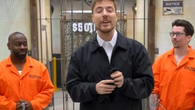James Donaldson or MrBeast announces that he has built a maximum security prison, and the rules are if anyone leaves within the next 100 days, then neither of them get anything. (YouTube/MrBeast) James Donaldson or MrBeast announces that he has built a maximum security prison, and the rules are if anyone leaves within the next 100 days, then neither of them get anything. (YouTube/MrBeast)