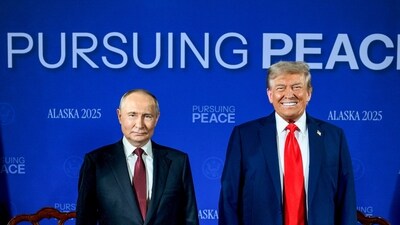 US President Donald Trump, during a meeting with Russian President Vladimir Putin, at Joint Base Elmendorf-Richardson, in Anchorage, Alaska (X/WhiteHouse) US President Donald Trump, during a meeting with Russian President Vladimir Putin, at Joint Base Elmendorf-Richardson, in Anchorage, Alaska (X/WhiteHouse)