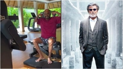 Even at the age of 74, Rajinikanth believes in staying fit and healthy, and giving his best at the gym. (X, @AmuthaBharathi, Pinterest) Even at the age of 74, Rajinikanth believes in staying fit and healthy, and giving his best at the gym. (X, @AmuthaBharathi, Pinterest)
