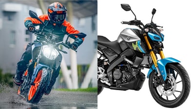 Priced at ₹1.85 lakh, the 160 Duke is slightly more expensive than the Yamaha MT-15. The MT-15 is priced in the range of ₹1.70 lakh to ₹1.81 lakh (ex-showroom). Priced at ₹1.85 lakh, the 160 Duke is slightly more expensive than the Yamaha MT-15. The MT-15 is priced in the range of ₹1.70 lakh to ₹1.81 lakh (ex-showroom).