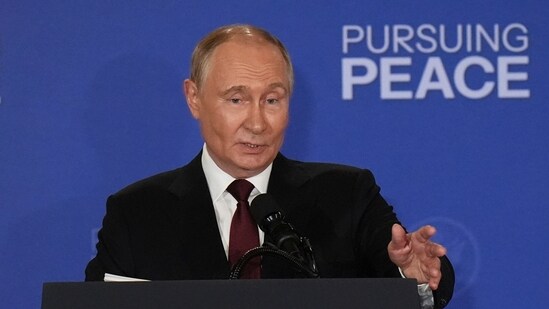 Conspiracy theorists claim that Putin sent a body double to Alaska to meet Trump (AP)
