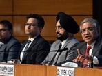 Chief Election Commissioner Gyanesh Kumar along with election commissioners addresses a press conference in Delhi on Sunday. (ANI)