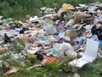 Illegally dumped garbage in the area. (HT Photo) Illegally dumped garbage in the area. (HT Photo)