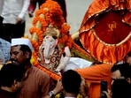 The move has sparked concern among the city’s traditional Manache Ganpati Mandals, who have long held the ceremonial right to lead the immersion parade in the afternoon. (HT)
