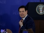 U.S. Secretary of State Marco Rubio ahead of joint press conference by U.S. President Donald Trump and  Russian President Vladimir Putin, following their meeting to negotiate an end to the war in Ukraine, at Joint Base Elmendorf-Richardson in Anchorage, Alaska, U.S.