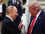 US President Donald Trump shakes hand with Russian President Vladimir Putin, as they meet to negotiate for an end to the war in Ukraine, at Joint Base Elmendorf-Richardson in Anchorage, Alaska, U.S., August 15, 2025.