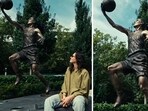 Sue Bird looking at her statue, unveiled outside of Climate Pledge Arena in Seattle. Sue Bird looking at her statue, unveiled outside of Climate Pledge Arena in Seattle.