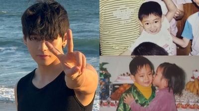 BTS' Kim Taehyung shares adorable childhood photos. BTS' Kim Taehyung shares adorable childhood photos.