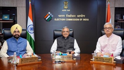 **EDS: THIRD PARTY IMAGE** In this image released by @ECISVEEP via X on Aug. 12, 2025, Chief Election Commissioner Gyanesh Kumar and Election Commissioners Sukhbir Singh Sandhu and Vivek Joshi during a meeting with an NCP delegation led by Brijmohan Shrivastav, in New Delhi. (@ECISVEEP/X via PTI Photo)(PTI08_12_2025_000349B) (@ECISVEEP/X) **EDS: THIRD PARTY IMAGE** In this image released by @ECISVEEP via X on Aug. 12, 2025, Chief Election Commissioner Gyanesh Kumar and Election Commissioners Sukhbir Singh Sandhu and Vivek Joshi during a meeting with an NCP delegation led by Brijmohan Shrivastav, in New Delhi. (@ECISVEEP/X via PTI Photo)(PTI08_12_2025_000349B) (@ECISVEEP/X)