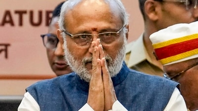 File photo of Maharashtra Governor C.P. Radhakrishnan at a gathering in Mumbai. Radhakrishnan was on Sunday, Aug. 17, 2025, announced as the vice presidential candidate of the National Democratic Alliance (NDA). (PTI) File photo of Maharashtra Governor C.P. Radhakrishnan at a gathering in Mumbai. Radhakrishnan was on Sunday, Aug. 17, 2025, announced as the vice presidential candidate of the National Democratic Alliance (NDA). (PTI)