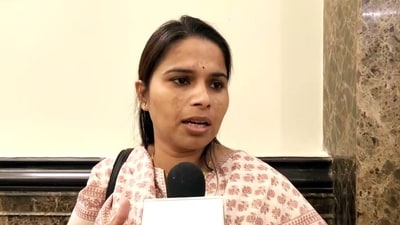 Chail MLA Pooja Pal had called on UP CM Yogi Adityanath at his official residence in Lucknow on Saturday. (ANI Grab ) Chail MLA Pooja Pal had called on UP CM Yogi Adityanath at his official residence in Lucknow on Saturday. (ANI Grab )