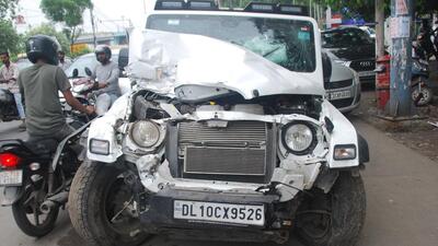 The Mahindra Thar involved in the accident. (HT Photo) The Mahindra Thar involved in the accident. (HT Photo)