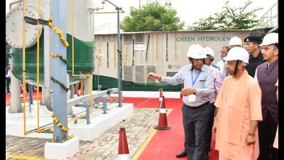 UP CM Yogi Adityanath inaugurated state’s first green hydrogen plant at Khanipur village in Gorakhpur. (Sourced) UP CM Yogi Adityanath inaugurated state’s first green hydrogen plant at Khanipur village in Gorakhpur. (Sourced)