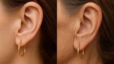Dermatologist Dr. Sam Ellis discusses earlobe sagging, a common issue for women as they age. (AI-generated image) Dermatologist Dr. Sam Ellis discusses earlobe sagging, a common issue for women as they age. (AI-generated image)