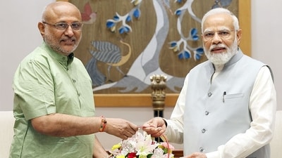 Prime Minister Narendra Modi with Maharashtra Governor CP Radakrishnan. (X/NarendraModi) Prime Minister Narendra Modi with Maharashtra Governor CP Radakrishnan. (X/NarendraModi)
