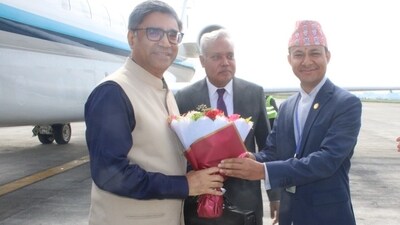 Misri landed in the Nepali capital at 9 am (local time) on a special Indian Air Force flight. (@MofaNepal/X) Misri landed in the Nepali capital at 9 am (local time) on a special Indian Air Force flight. (@MofaNepal/X)