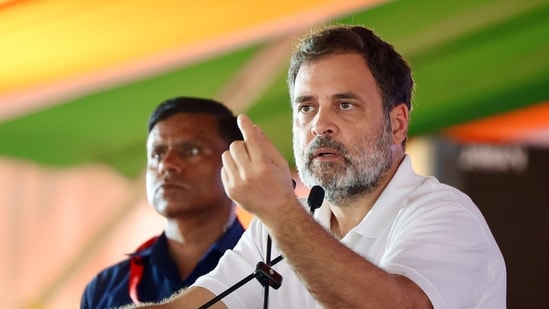 Congress leader Rahul Gandhi was addressing a rally "for voter rights" in Bihar just when the Election Commission was defending itself against charges of irregularities in Delhi. (ANI)