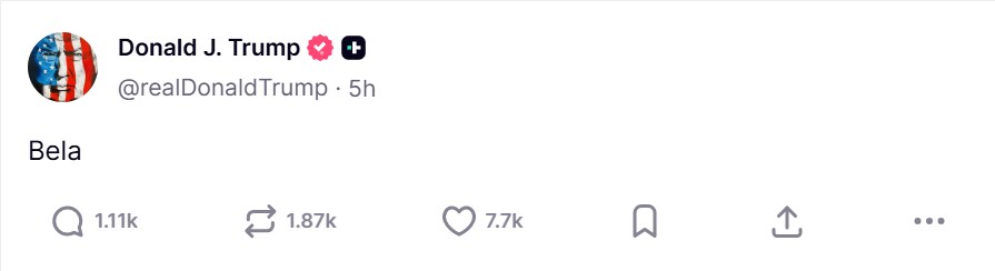 Donald Trump's Truth Social post (Truth Social/@realDonaldTrump) Donald Trump's Truth Social post (Truth Social/@realDonaldTrump)
