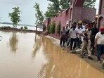Gurdaspur officials reviewed flood situation in the district on Sunday. Gurdaspur officials reviewed flood situation in the district on Sunday.