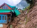 A damaged structure at a cloudburst-hit village, in Kullu district, Himachal Pradesh, Sunday, Aug. 17, 2025. A damaged structure at a cloudburst-hit village, in Kullu district, Himachal Pradesh, Sunday, Aug. 17, 2025.