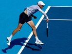Jannik Sinner of Italy serves to Terence Atmane of France during the semifinals of the Cincinnati Open.